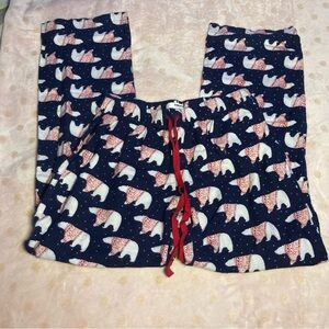 Sonoma Polar Bear Print Pajama Bottoms - Navy and Red